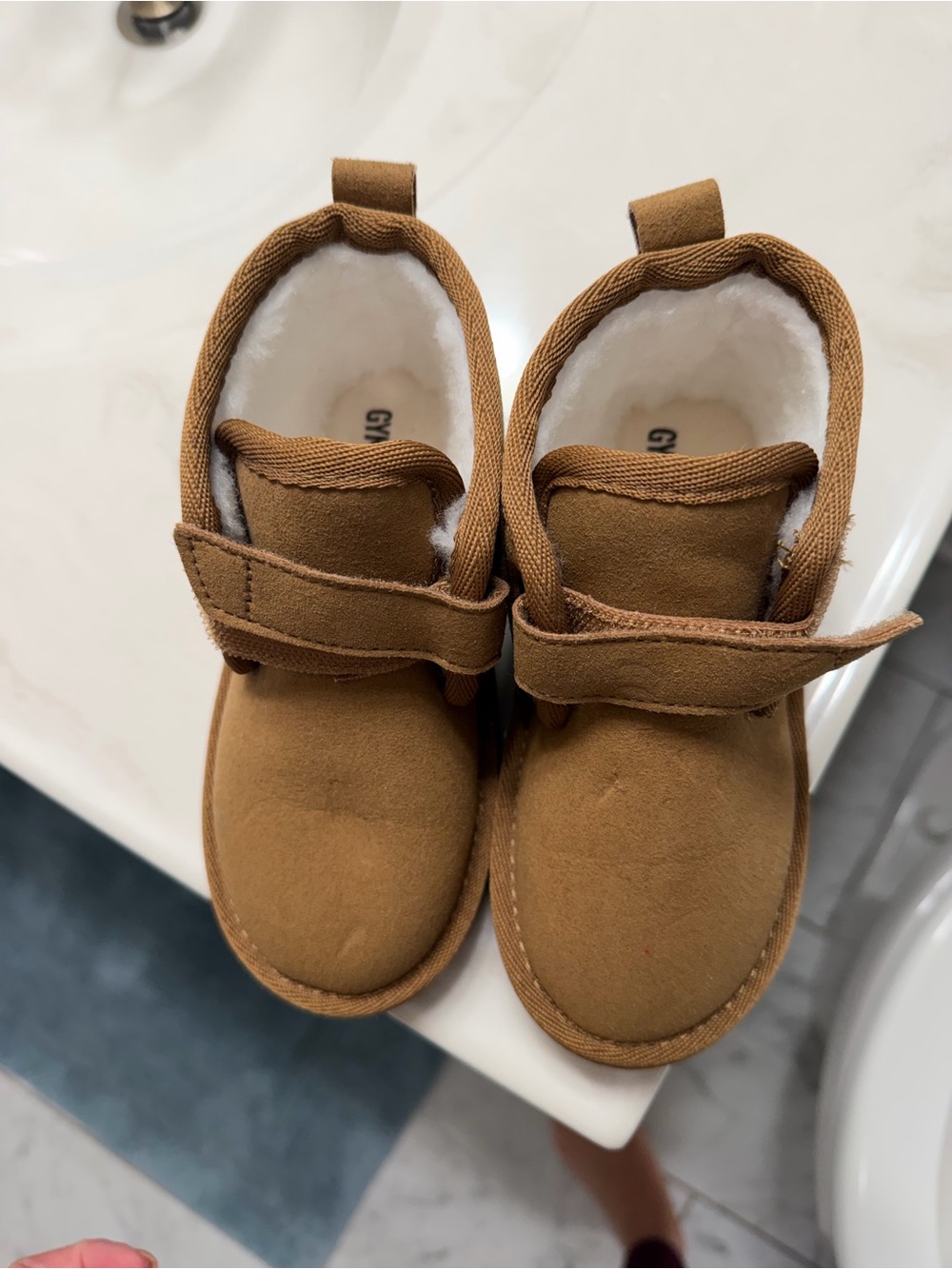 Gymboree Toddler Tan Faux-Suede Hook-and-Loop Boots